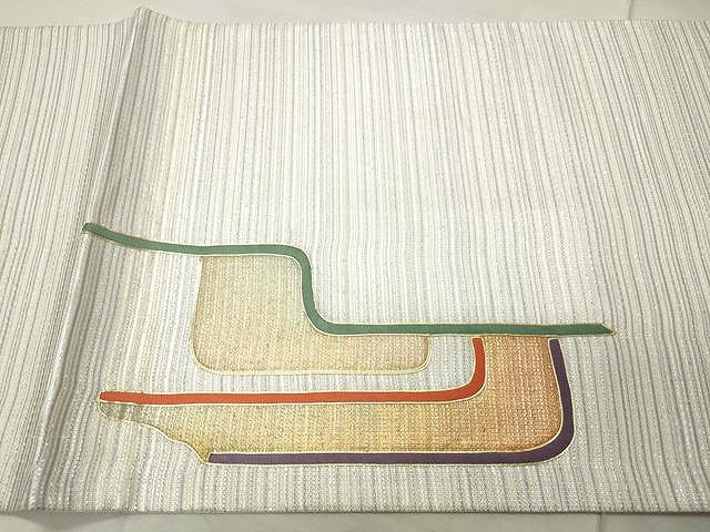 平和屋着物◎太鼓柄袋帯 駒刺繍 吉祥文 金銀糸 正絹 逸品 CAAU0958yk