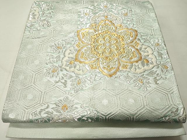 平和屋着物◎六通柄袋帯 正倉院花文 金銀糸 正絹 逸品 CAAU1005yk