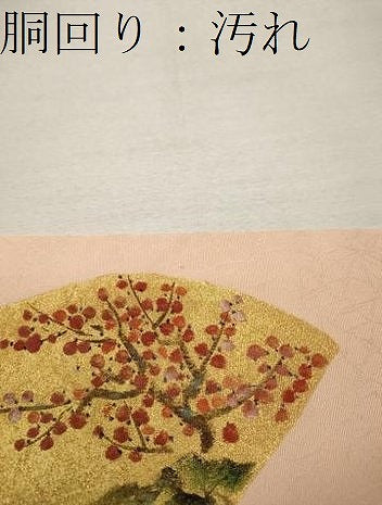 平和屋着物●九寸名古屋帯 手描き 雀 地紙花文 金彩 正絹 逸品 CAAU1039yk