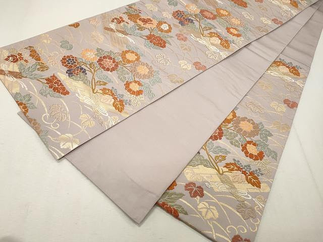 平和屋着物●六通柄袋帯 唐織 舞花文 金糸 正絹 逸品 CAAU1132yk