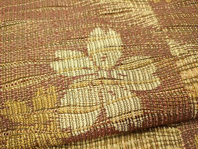 平和屋着物●全通柄袋帯 作家物 泥染め 紬地 舞花文 やまと誂製 正絹 逸品 CAAU1177yk