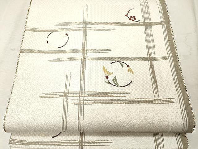 平和屋着物●六通柄袋帯 唐織 枝花文 正絹 逸品 CAAU1188yk