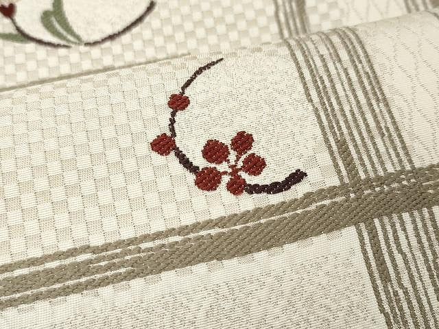 平和屋着物●六通柄袋帯 唐織 枝花文 正絹 逸品 CAAU1188yk