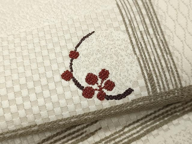 平和屋着物●六通柄袋帯 唐織 枝花文 正絹 逸品 CAAU1188yk