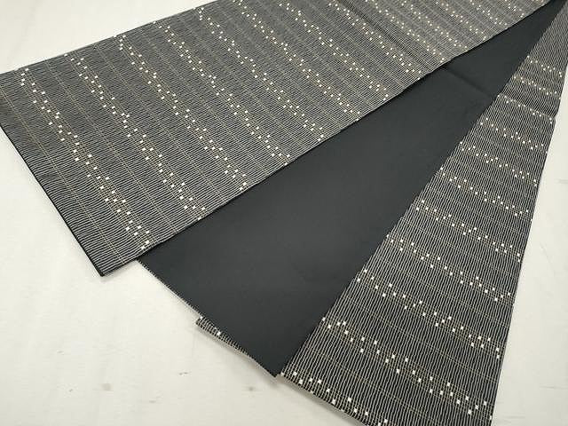 平和屋着物●六通柄袋帯 吉祥文 黒地 金糸 正絹 逸品 CAAU1189yk