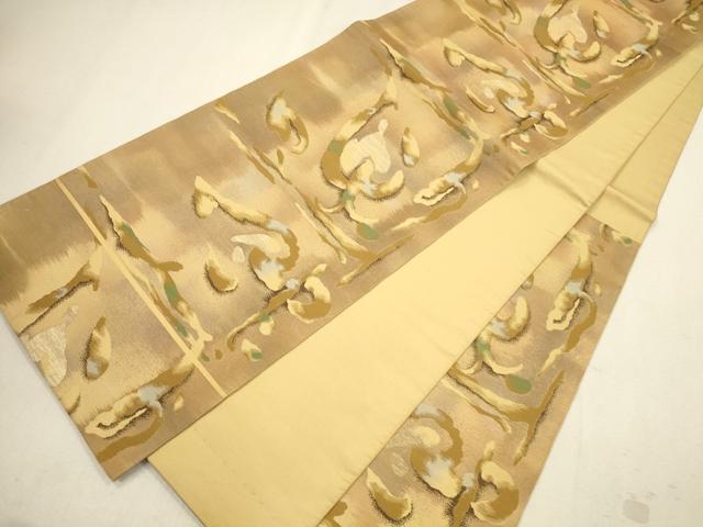 平和屋着物◎六通柄袋帯 抽象文 金糸 正絹 逸品 CAAU1309ft