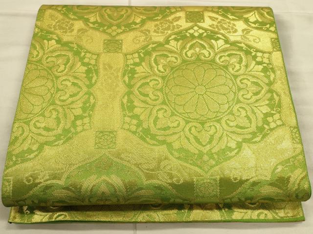 平和屋着物◎六通柄袋帯 北山錦 鏡裏花文 金糸 正絹 逸品 CAAU1337ft