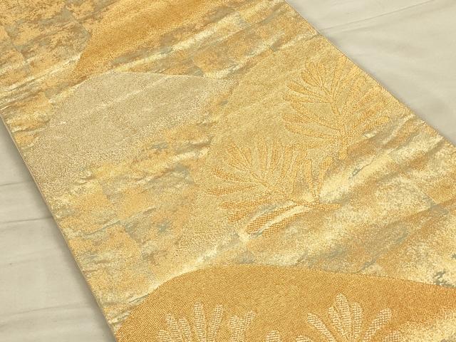 平和屋着物◎六通柄袋帯 重ね山 金糸 正絹 逸品 CAAU1358ft