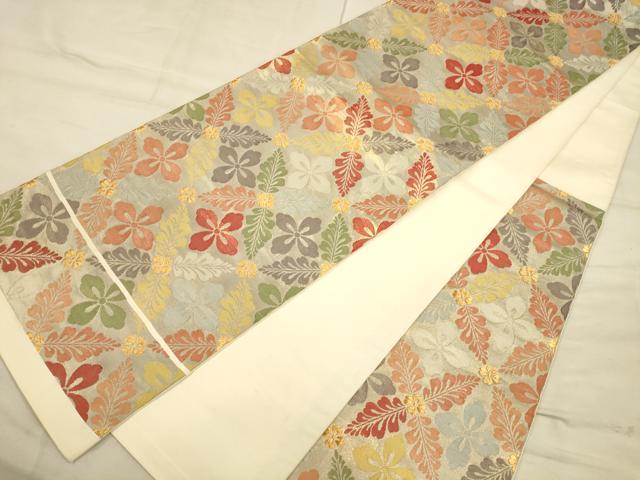 平和屋着物◎六通柄袋帯 花菱紋 金糸 正絹 逸品 CAAU1386ft