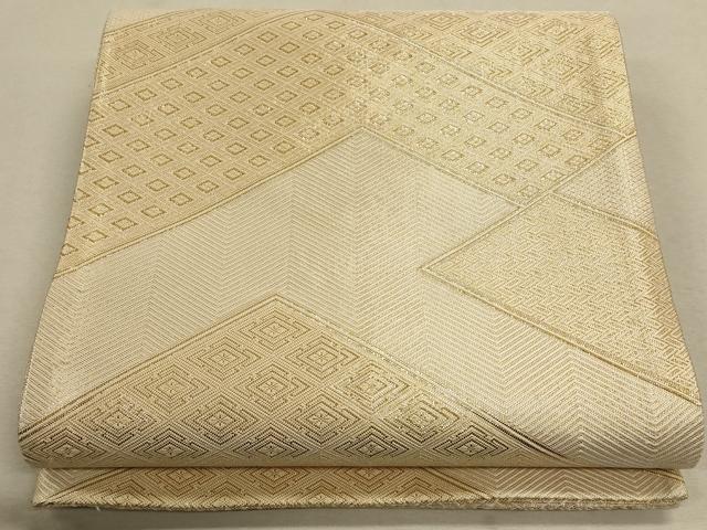 平和屋着物◎佐賀錦 六通柄袋帯 幾何学吉祥文 金糸 正絹 逸品 CAAU1566ft