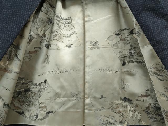 平和屋着物●男性 紬 アンサンブル 吉祥文 正絹 逸品 CAAU1626yc