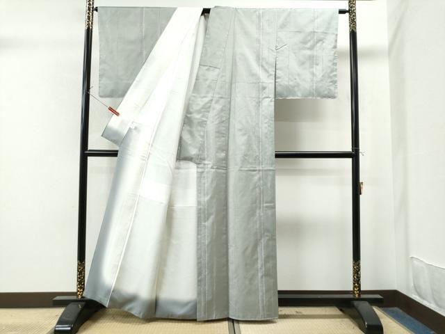 平和屋着物●本場大島紬 白大島 竹並び文 西村絹織物謹製 証紙付き 正絹 逸品 未使用 CAAU1631yc
