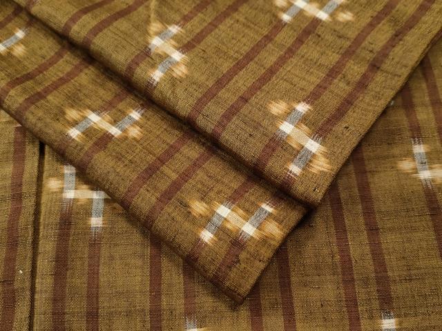 平和屋着物●上質な紬 絣文様 正絹 逸品 CAAU1684yc