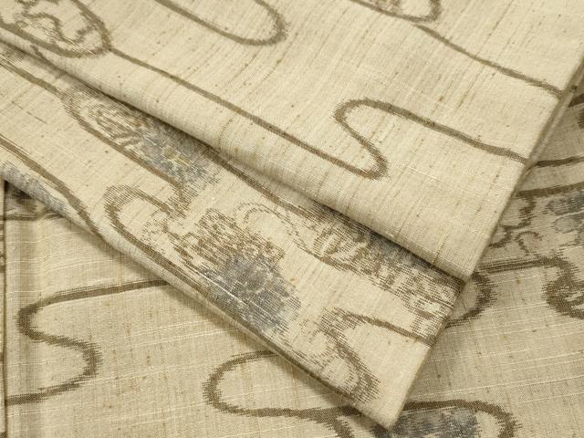 平和屋着物●上質な紬 霞草花文 正絹 逸品 CAAU1696yc