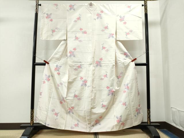 平和屋着物●上質な紬 舞花文 正絹 逸品 未使用 CAAU1706yc