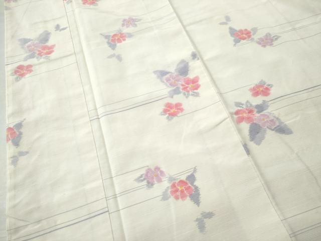 平和屋着物●上質な紬 舞花文 正絹 逸品 未使用 CAAU1706yc
