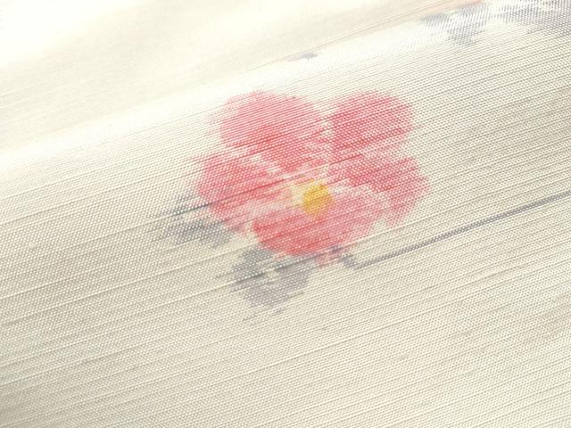 平和屋着物●上質な紬 舞花文 正絹 逸品 未使用 CAAU1706yc