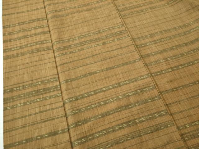 平和屋着物●上質な紬 横段吉祥文 正絹 逸品 CAAU1712yc
