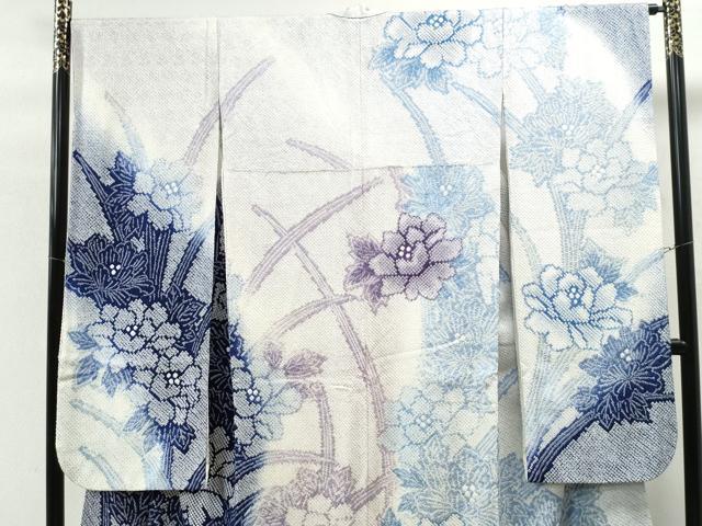 平和屋着物●名門 藤娘きぬたや・総絞り 振袖 草花文 暈し染め 正絹 逸品 CAAU1801yc