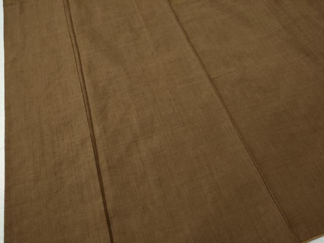 平和屋着物●結城紬 色無地 枯茶色 正絹 逸品 CAAU1810yc