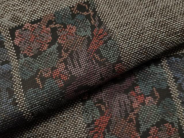 平和屋着物●本場大島紬 9マルキ 色紙草花文 正絹 逸品 CAAU1831yc