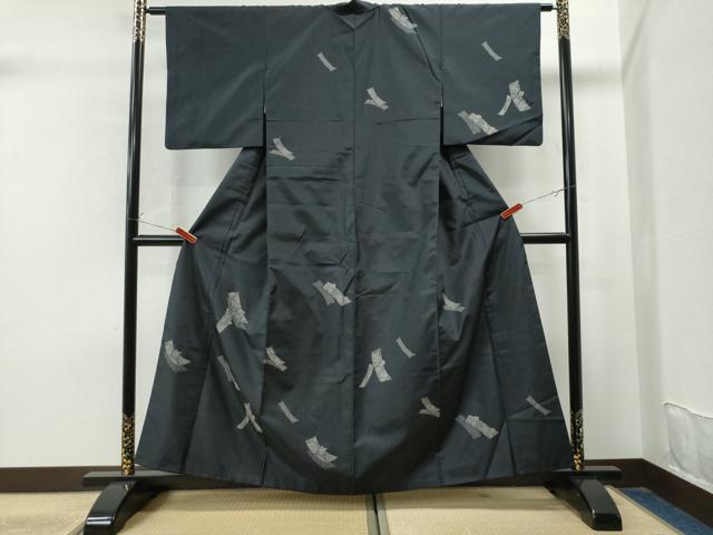 平和屋着物●訪問着 本場染大島紬 短冊吉祥花文 正絹 逸品 CAAU1869yc