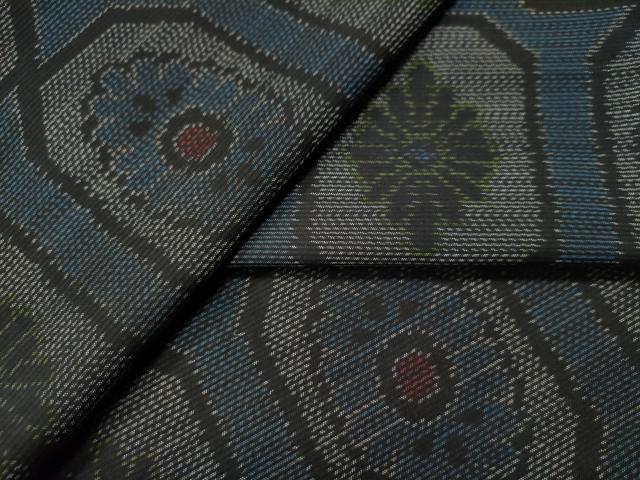 平和屋着物●本場大島紬 吉祥花文 正絹 逸品 CAAU1877yc