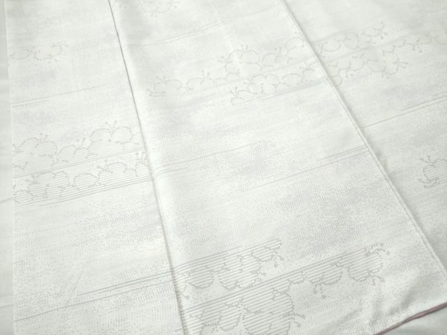 平和屋着物●本場大島紬 白大島 霞舞花文 正絹 逸品 CAAU1887yc