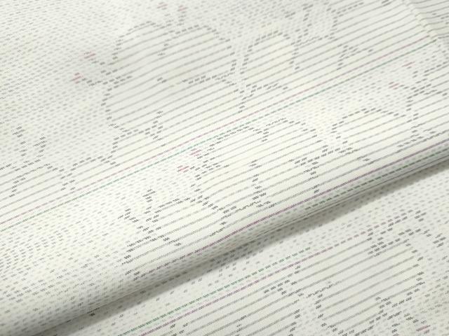 平和屋着物●本場大島紬 白大島 霞舞花文 正絹 逸品 CAAU1887yc