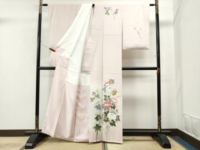 平和屋着物●本加賀友禅作家 金丸充夫 訪問着 枝花文 暈し染め 正絹 逸品 CAAU1916yc