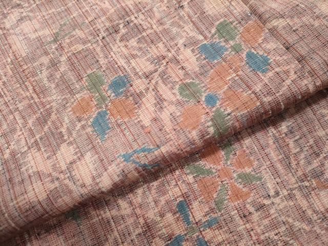 平和屋着物●上質な紬 草花文 正絹 逸品 CAAU1931yc