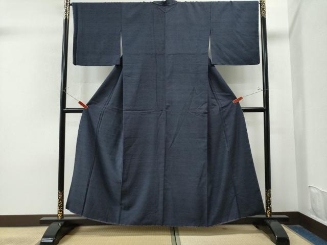 平和屋着物●上質な紬 色無地 深紫色 正絹 逸品 未使用 CAAU1968yc