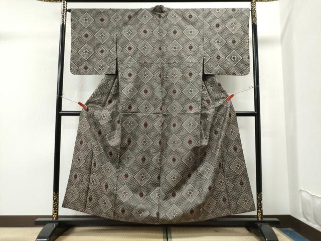 平和屋着物●希少 本場大島紬 龍郷絣 正絹 逸品 CAAU1993yc