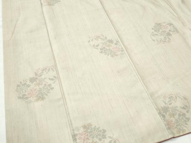 平和屋着物●結城紬 100亀甲 飛び亀甲柄 草花丸文 正絹 逸品 CAAU2069yc
