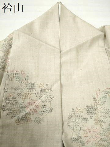 平和屋着物●結城紬 100亀甲 飛び亀甲柄 草花丸文 正絹 逸品 CAAU2069yc