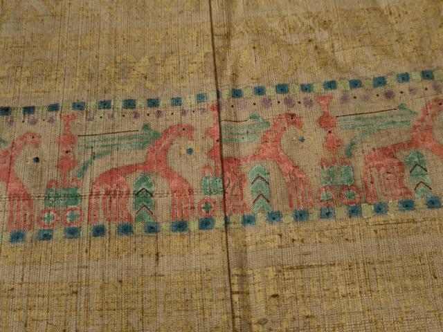 平和屋着物●訪問着 生紬 壁画文様 正絹 逸品 CAAU2088yc