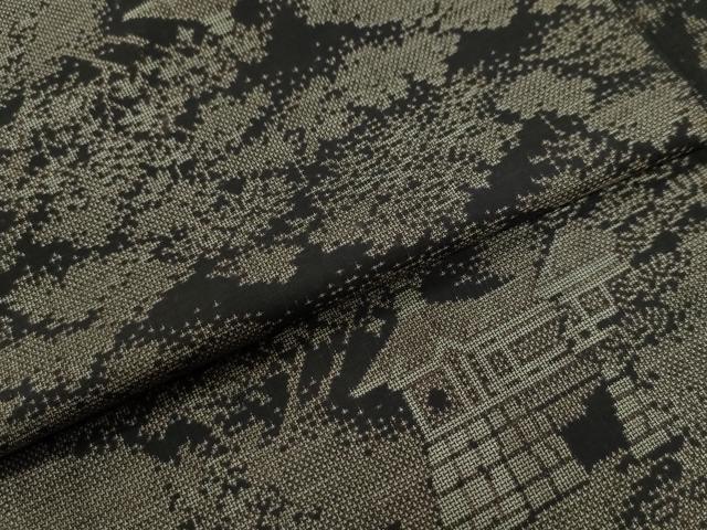 平和屋着物●本場大島紬 9マルキ 樹林風景文 正絹 逸品 CAAU2095yc