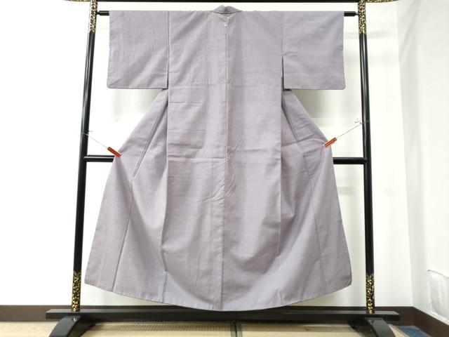 平和屋着物●草木染結城玉紬 結織苑 色無地 浅紫色 証紙付き 正絹 逸品 CAAU2102yc