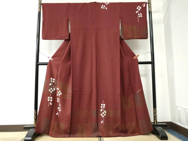 平和屋着物●ファッションデザイナー HIROKO KOSHINO コシノヒロコ 訪問着 枝花文 正絹 逸品 CAAU2124yc