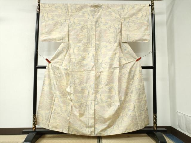 平和屋着物●本場大島紬 7マルキ 霞遠山樹林文 正絹 逸品 CAAU2133yc