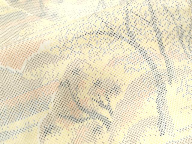 平和屋着物●本場大島紬 7マルキ 霞遠山樹林文 正絹 逸品 CAAU2133yc