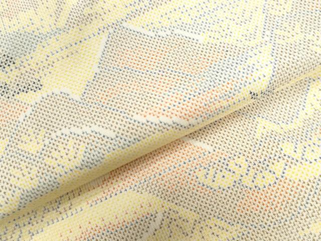 平和屋着物●本場大島紬 7マルキ 霞遠山樹林文 正絹 逸品 CAAU2133yc