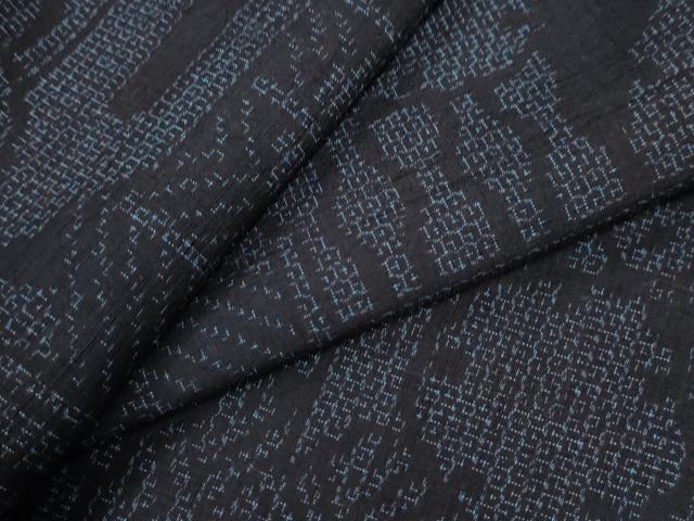 平和屋着物●結城紬 80亀甲 エ霞雪輪吉祥文 正絹 逸品 CAAU2137yc