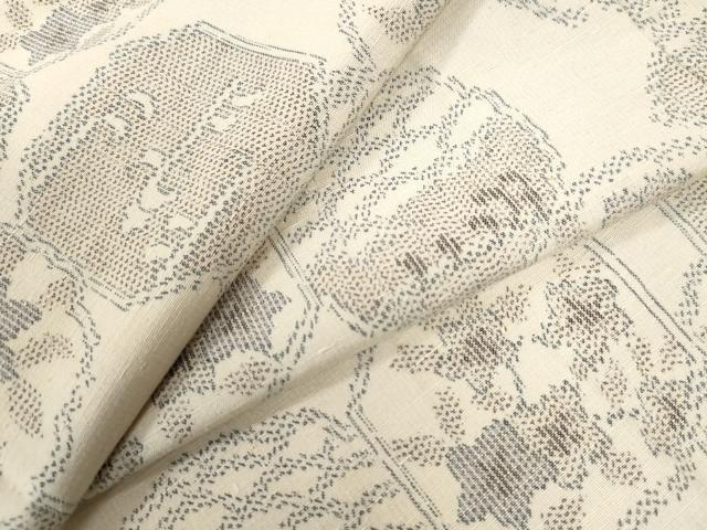 平和屋着物●上質な紬 吉祥花文 正絹 逸品 CAAU2150yc