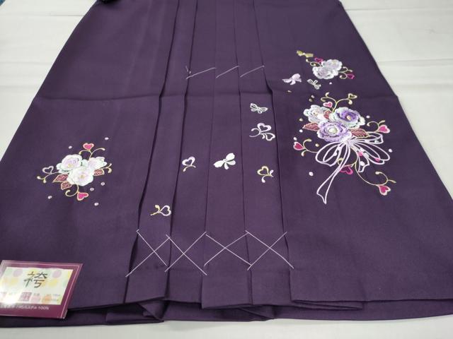 平和屋着物●女性 行灯袴 総刺繍 花唐草文 桑の実色 卒業式 洗える着物 未使用 CAAU2375yc