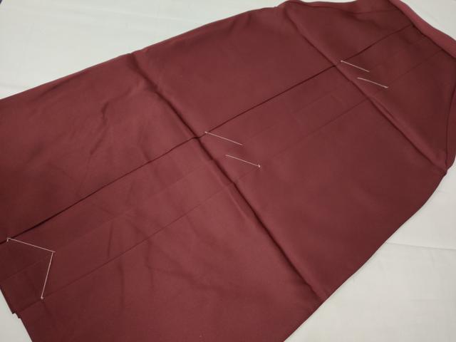 平和屋着物●女性 行灯袴 総刺繍 花唐草文 葡萄色 卒業式 洗える着物 未使用 CAAU2372yc
