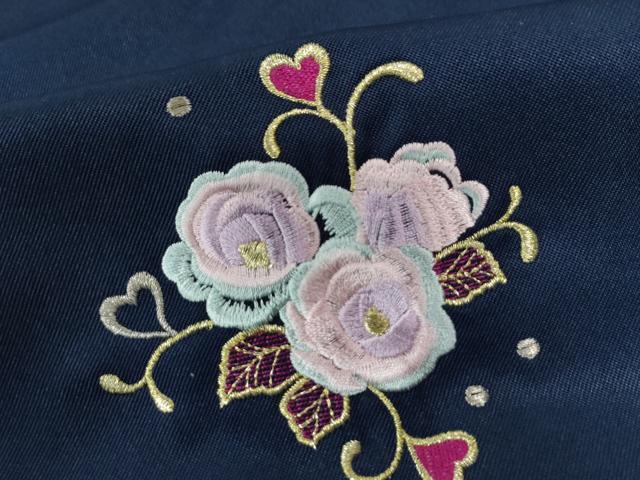 平和屋着物●女性 行灯袴 総刺繍 花唐草文 留紺色 卒業式 洗える着物 未使用 CAAU2341yc