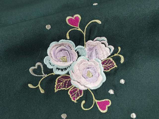 平和屋着物●女性 行灯袴 総刺繍 花唐草文 高麗納戸色 卒業式 洗える着物 未使用 CAAU2279yc
