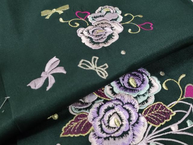 平和屋着物●女性 行灯袴 総刺繍 花唐草文 高麗納戸色 卒業式 洗える着物 未使用 CAAU2344yc