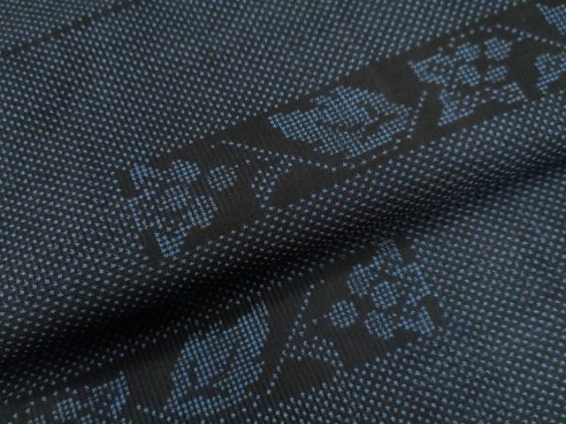 平和屋着物●本場大島紬 7マルキ 短冊草花文 まるやま扱い 正絹 逸品 CAAU2231yc